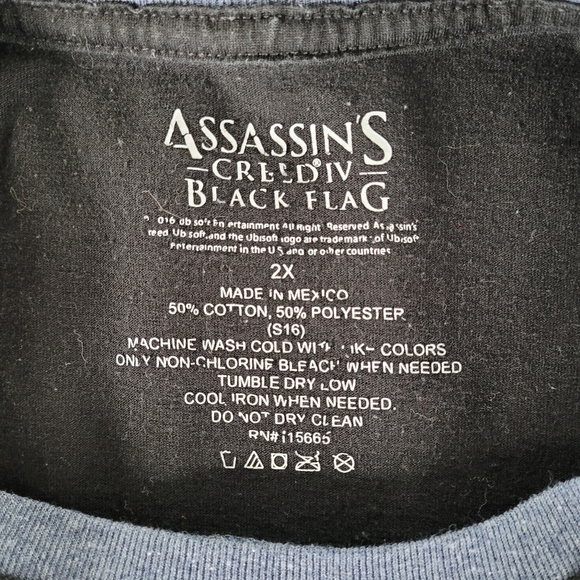 ASSASSIN'S CREED IV BLACK FLAG Men's Size XXL Long Sleeve Tee - Picture 5 of 7